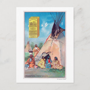 Carte Postale Un Corbeau indien Tepee, Maizena Produit Publicité
