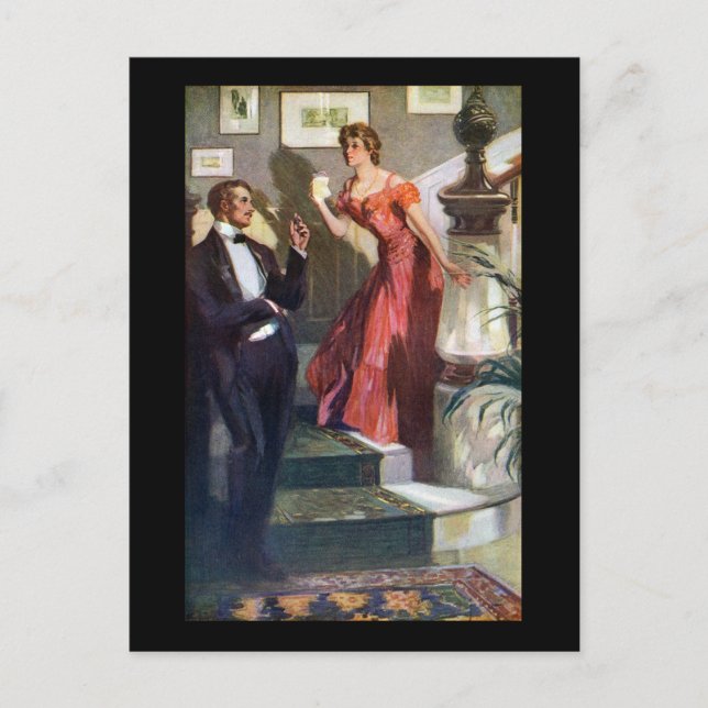 Carte Postale Un couple branché prêt pour une soirée (Devant)