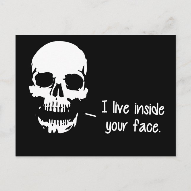 Carte Postale Un Crâne Vit À L'Intérieur De Votre Visage (Devant)