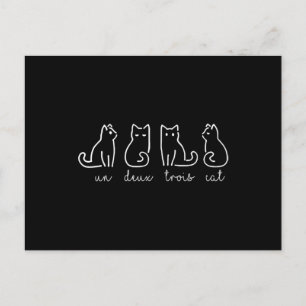 Carte Postale Un Deux Trois Cat Abstrait Français Kitty