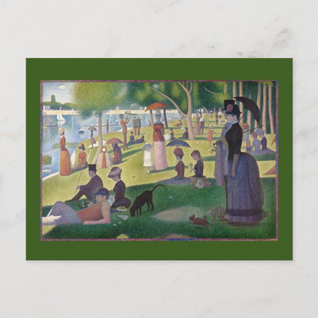 Carte Postale Un dimanche à La Grande Jatte par Seurat, Art (Devant)