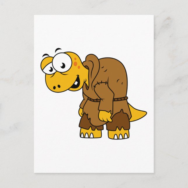 Carte Postale Un dinosaure de dessin animé bossu. (Devant)