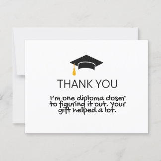 Carte Postale "Un diplôme de plus" Remerciement de fin d'études 