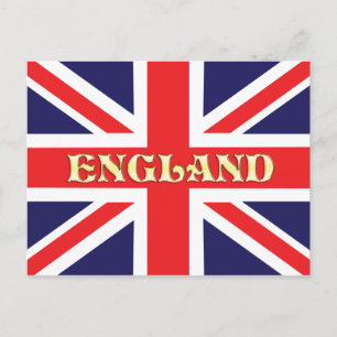 Carte Postale Un drapeau d'Union Jack avec l'Angleterre en face
