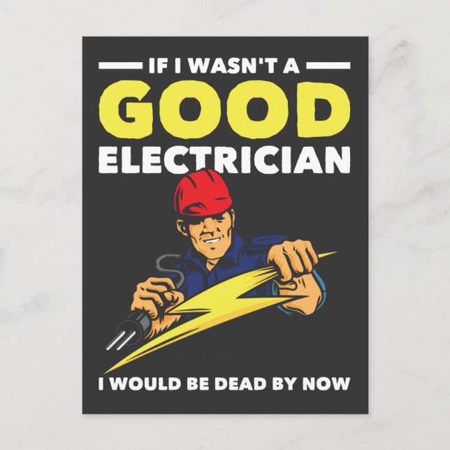 Carte Postale Un Electricien Drôle Dit Job Humour Mari (Devant)