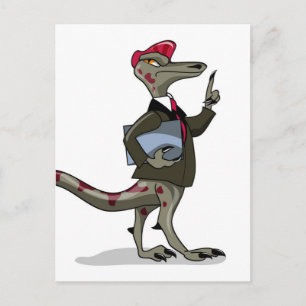 Carte Postale Un employé Iguanodon de dessin animé.