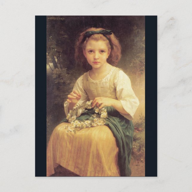 Carte Postale Un enfant brave une couronne par W.A. Bouguereau (Devant)