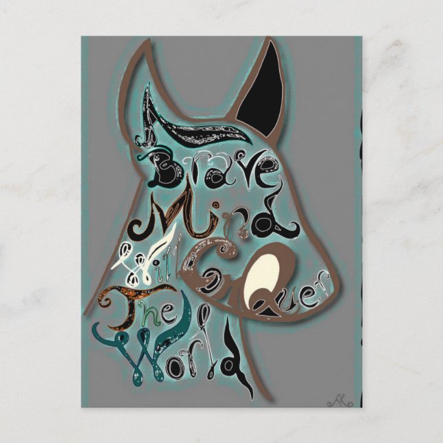 Carte Postale Un esprit courageux va conquérir le monde (Devant)