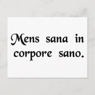 Carte Postale Un esprit sain dans un corps sain.