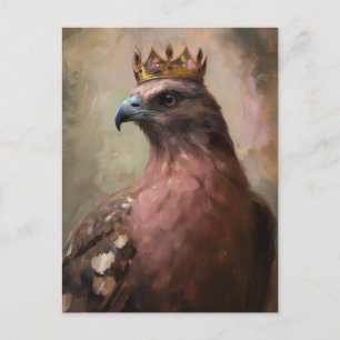 Carte Postale Un faucon avec une couronne