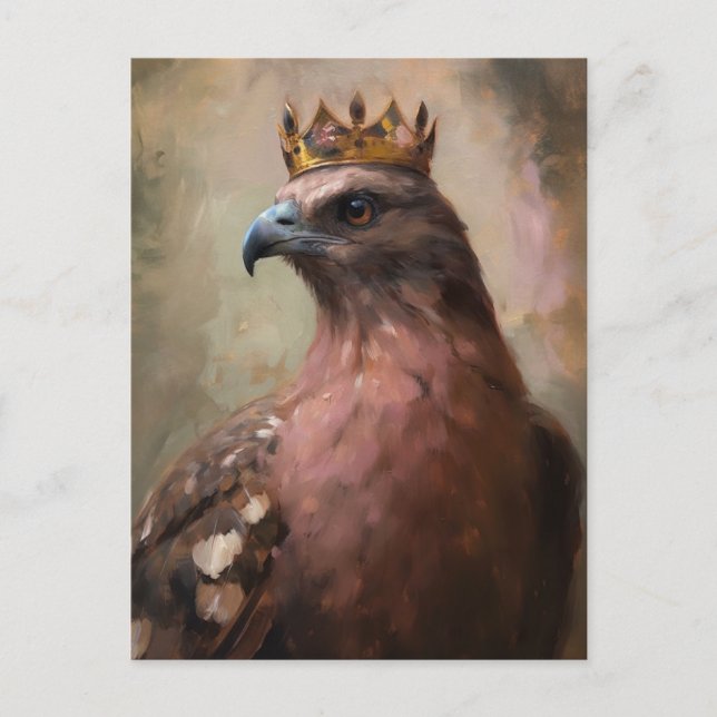 Carte Postale Un faucon avec une couronne (Devant)