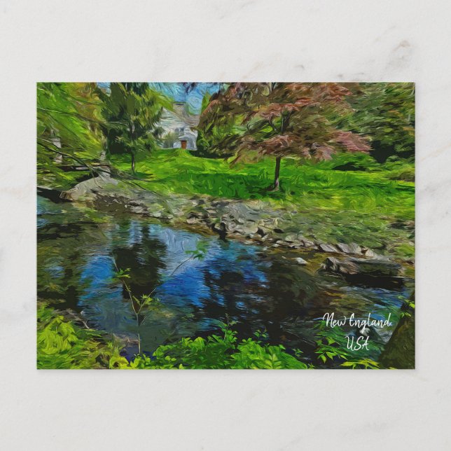 Carte Postale Un fleuve traverse le fleuve. Nouvelle-Angleterre  (Devant)