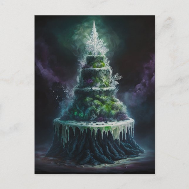 Carte Postale Un gâteau de mariage fumé drôle (Devant)