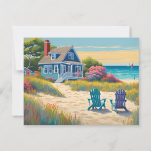Carte Postale Un gîte à la plage