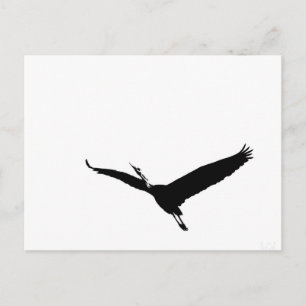 Carte Postale Un grand héron volant