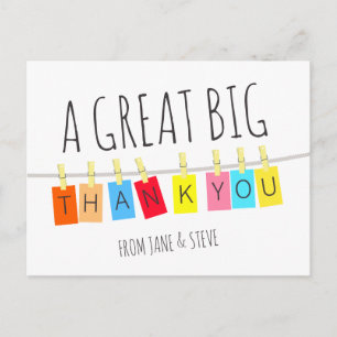 Carte Postale Un Grand Merci, Guirlande Lumineuse Mignonne –