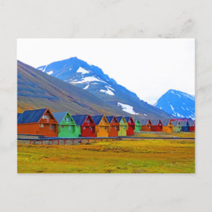 Carte Postale Un groupe de maisons à Longyearbyen, Svalbard