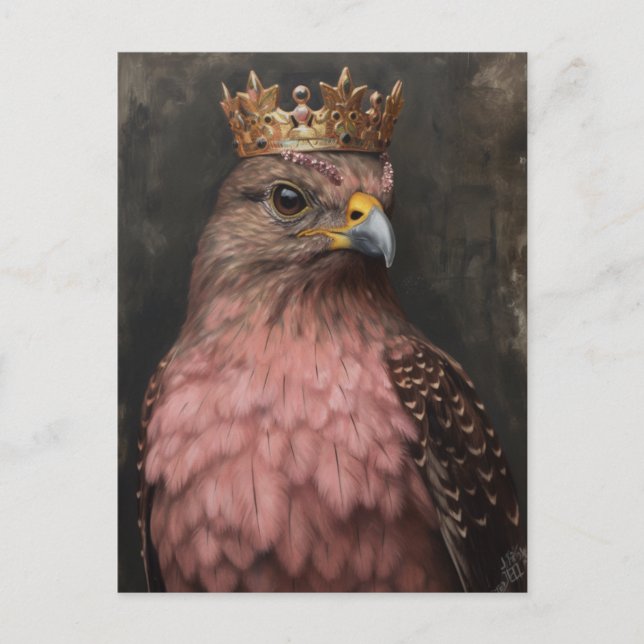 Carte Postale Un Hawk avec une couronne (Devant)