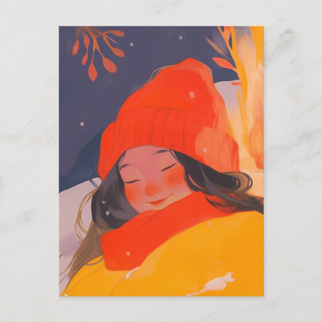 Carte Postale Un hiver froid (Devant)