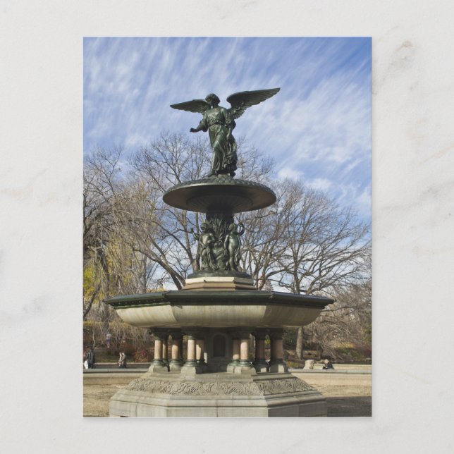 Carte Postale Un hiver sec Fontaine de Bethesda à Central Park (Devant)