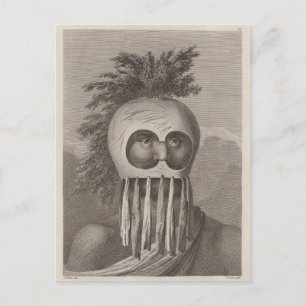 Carte Postale Un homme des îles Sandwich dans un masque - c. 178