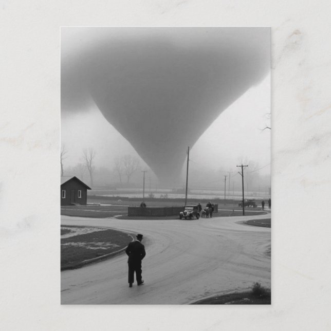 Carte Postale Un homme devant la tornade (Devant)