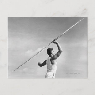 Carte Postale Un homme lance Javelin