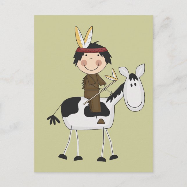 Carte Postale Un Indien en Cheval Tshirts et cadeaux (Devant)