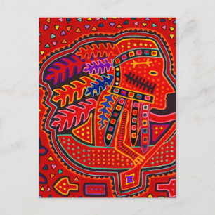 Carte Postale Un Indien Kuna en canoë