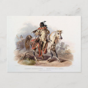 Carte Postale Un Indien Pieds-Noirs à cheval