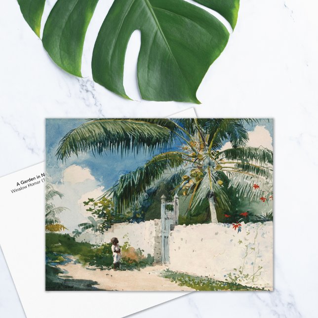 Carte Postale Un jardin à Nassau Winslow Homer (Créateur téléchargé)