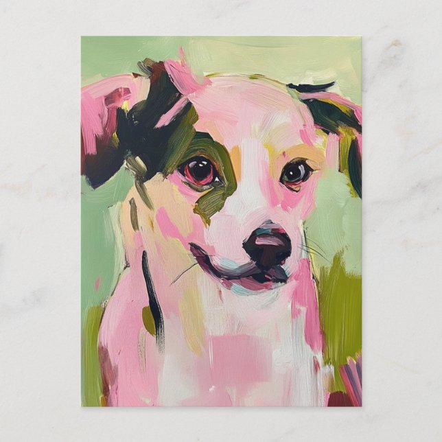 Carte Postale Un joli chien avec deux couleurs d'yeux différente (Devant)
