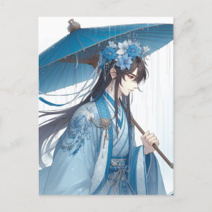Carte Postale Un Joli Seigneur Chinois (Style Manga Oriental)
