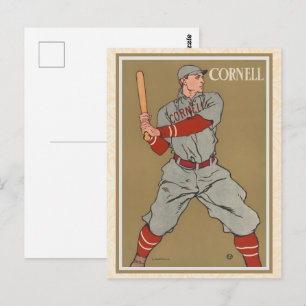 Carte Postale Un joueur de baseball tenant une batte dessin vint