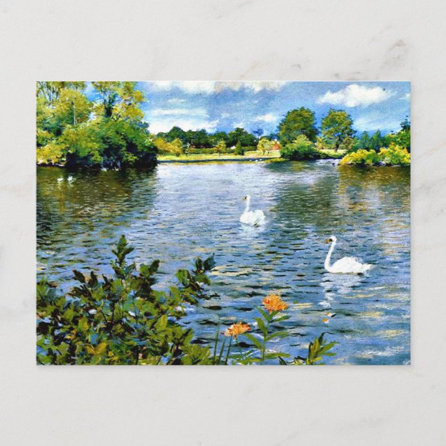 Carte Postale Un lac de Long Island, art, (Devant)
