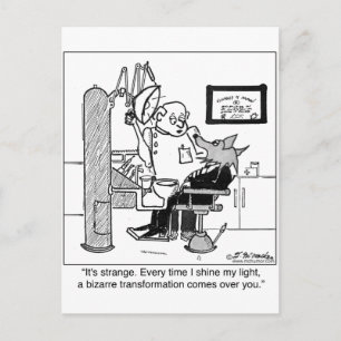 Carte Postale Un loup-garou chez le dentiste