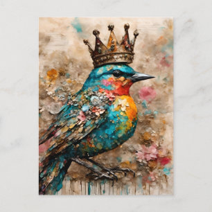 Carte Postale Un magnifique oiseau dans une couronne