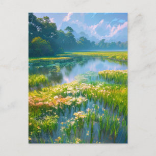 Carte Postale Un marais au coeur de la forêt