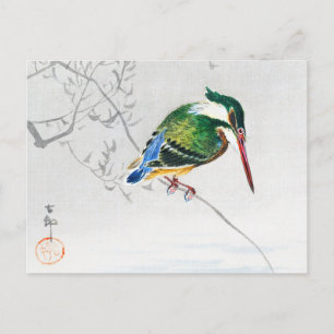 Carte Postale Un martin pêcheur - Ohara Koson - agrandi art vint