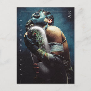 Carte Postale Un masque d'oxygène futuriste plante sombre mervei