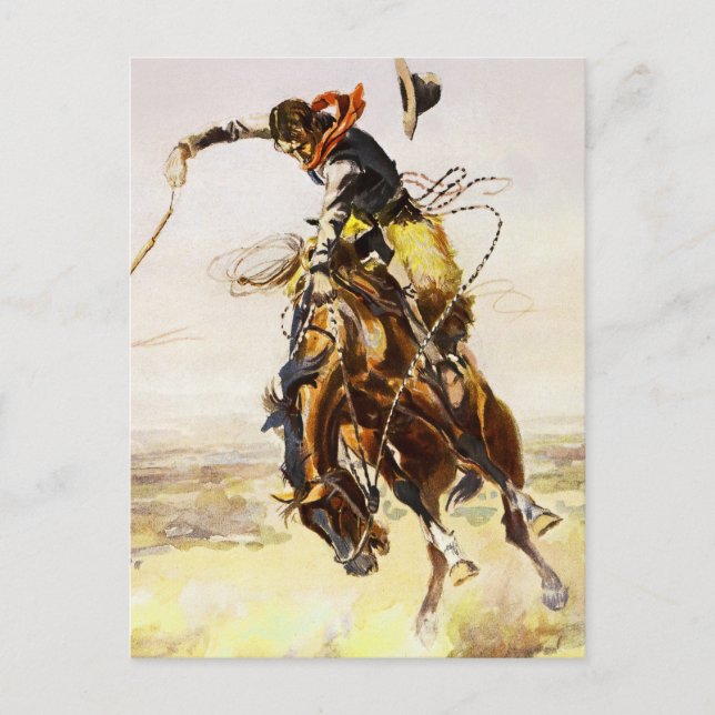 Carte Postale "Un mauvais tuyau" de Charles M Russell (Devant)
