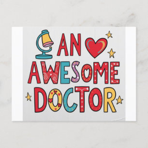 Carte Postale Un médecin génial. Cadeau de remerciement 