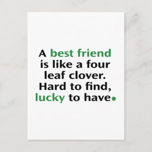 Carte Postale Un Meilleur Ami Est Comme Un Clover À Quatre Feuil