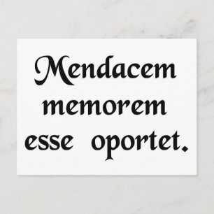 Carte Postale Un menteur a besoin d'une bonne mémoire.