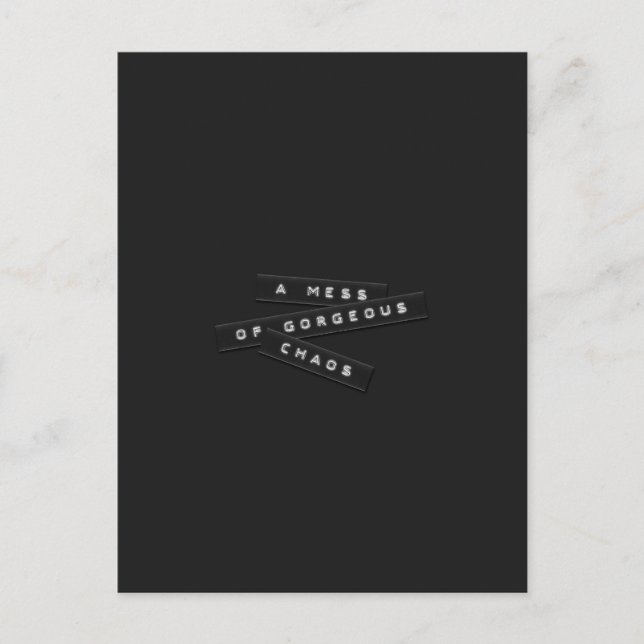 Carte Postale Un Mess De Superbes Chaos Étiquettes Embossés (Devant)