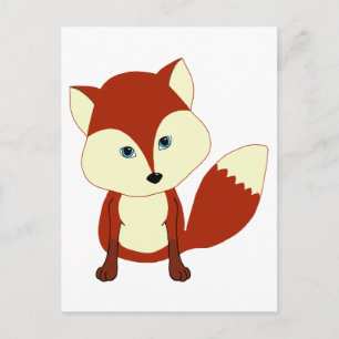 Carte Postale Un mignon renard rouge
