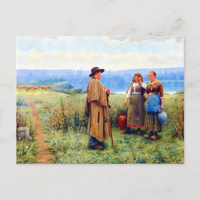 Carte Postale Un moment d'inaction par Daniel Ridgway Knight (Devant)