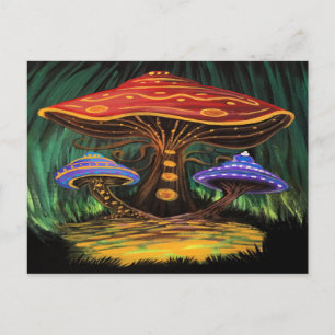 Carte Postale Un monde de champignons