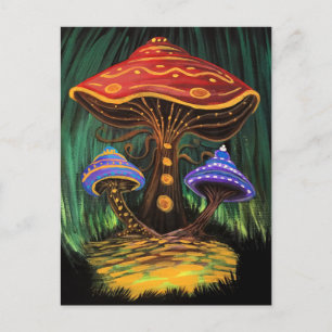 Carte Postale Un monde de champignons
