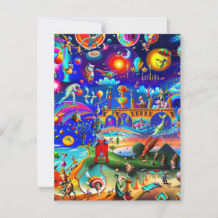 Carte Postale Un monde de personnages étranges